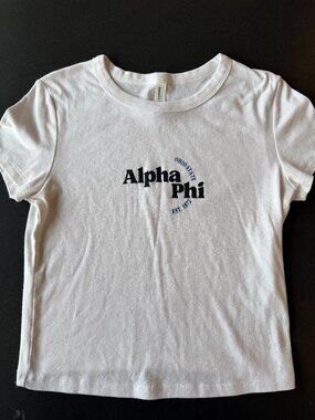 Alpha Phi Ohio State Baby Tee - Large - White